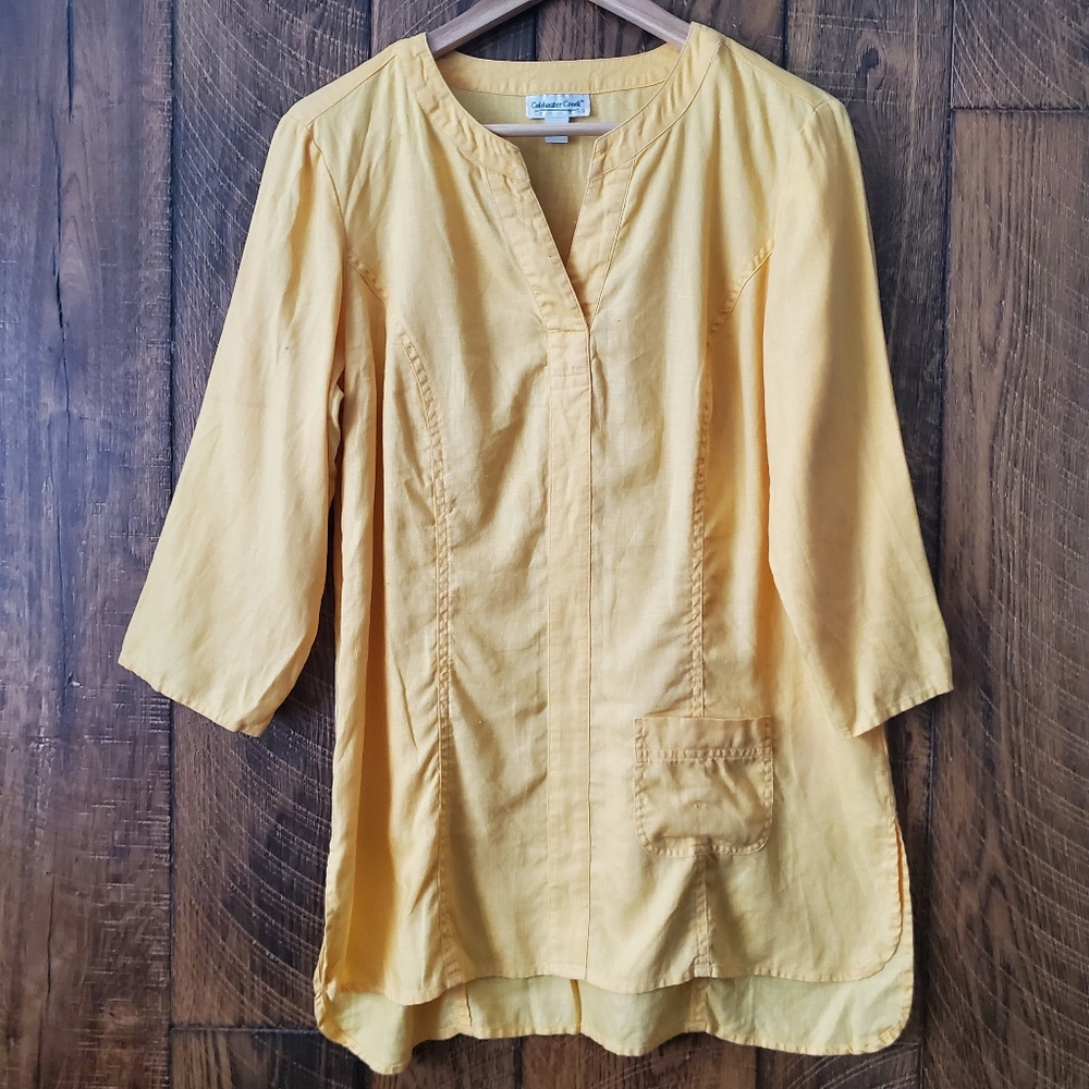 Coldwater Creek yellow linen tunic small
